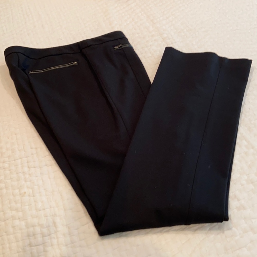 Black pants with leather trim